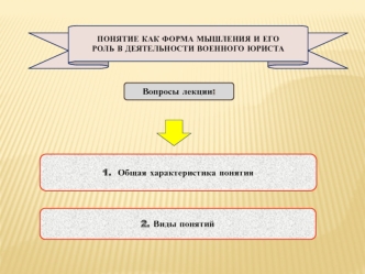 Понятие как форма мышления и его роль в деятельности военного юриста