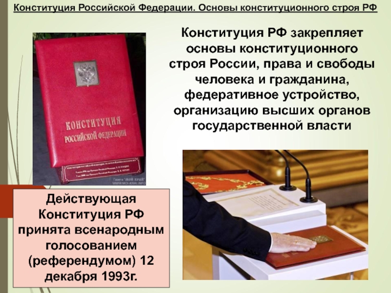 Ограничение прав граждан конституция рф. Конституция РФ основы конституционного строя. Конституционное право основы.