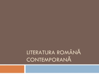 Literatura română contemporană