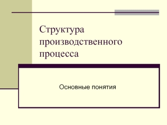 Структура производственного процесса