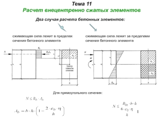 Расчет внецентренно сжатых элементов ЖБК. (Тема 11)