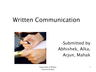 Principles of written communication