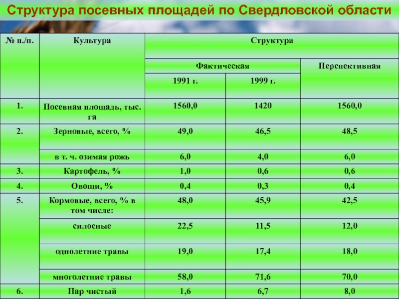 Карта посевных площадей