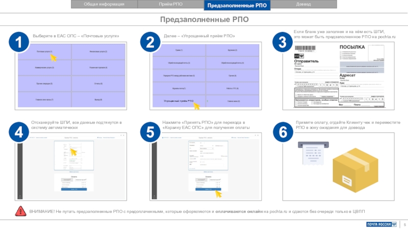 Предзаполненные РПО      1 2 3 4 5