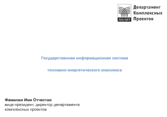 Государственная информационная система топливно-энергетического комплекса