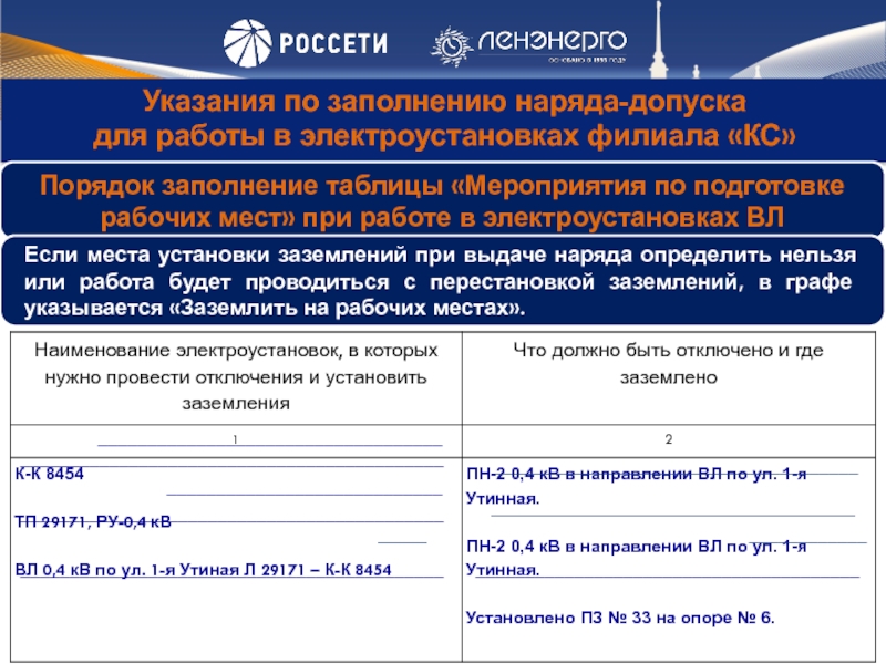 Как правильно заполнить наряд допуск для работы в электроустановках образец заполнения