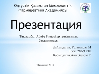 Adobe Photoshop графикалық бағдарламасы