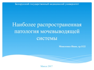 Наиболее распространенная патология мочевыводящей системы