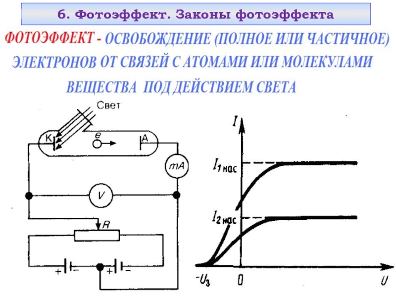 Опишите принципиальную схему опыта столетова что такое фототок и фотоэлектроны