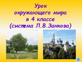 Урок окружающего мира в 4 классе (система Л.В. Занкова). Устройство государственной власти