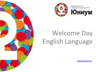 Welcome day. English language