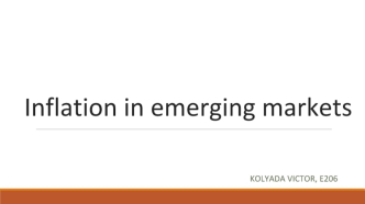 Inflation in emerging markets