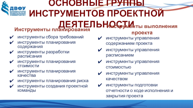 Инструменты выполнения проекта