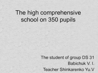 The high comprehensive school on 350 pupils