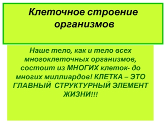 Клеточное строение организмов