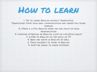 How to learn English