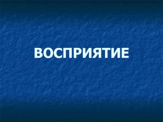 Виды восприятия