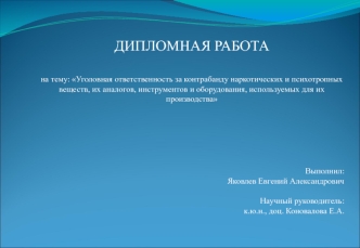 Уголовная ответственность за контрабанду наркотических и психотропных веществ, их аналогов, инструментов и оборудования