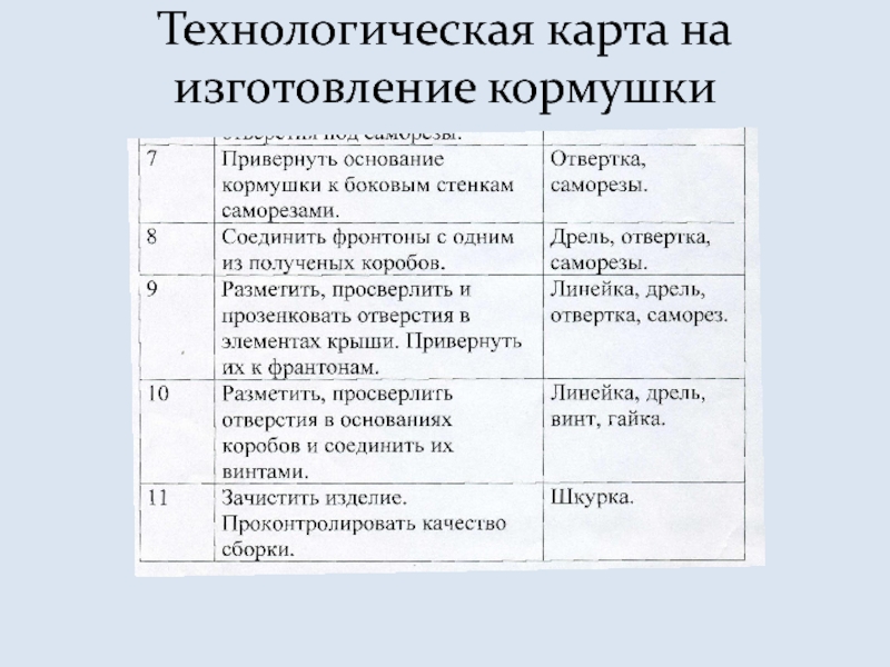 Технологическая карта изготовления кормушки из пластиковой бутылки