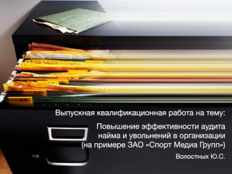 Повышение эффективности аудита найма и увольнений в организации (на примере ЗАО Спорт Медиа Групп)