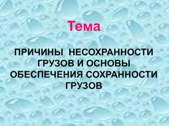 Причины несохранности грузов и основы обеспечения сохранности грузов