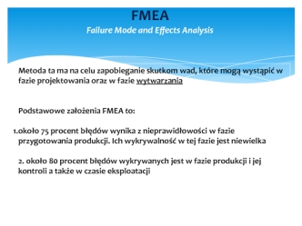 FMEA Failure Mode and Effects Analysis