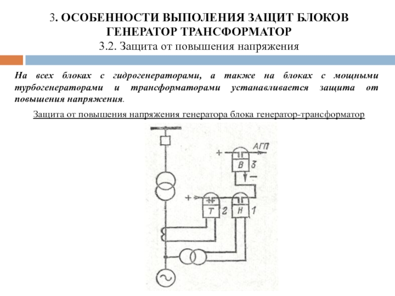 Схема блока генератор трансформатор