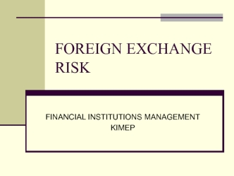 Foreign exchange risk