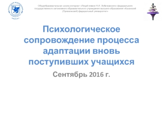 Психологическое сопровождение процесса адаптации вновь поступивших учащихся