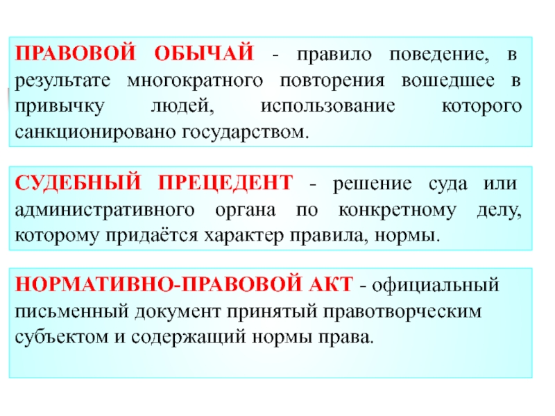 Это решение суда по конкретному делу которое затем становится образцом обязательным правилом