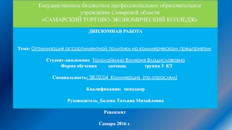 Анализ и оценка формирования реального и прогнозируемого ассортимента товара, максимально приближающегося к рациональному