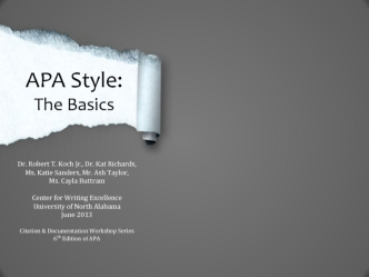 APA Style: The Basics