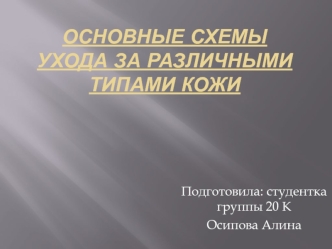 Основные схемы ухода за различными типами кожи