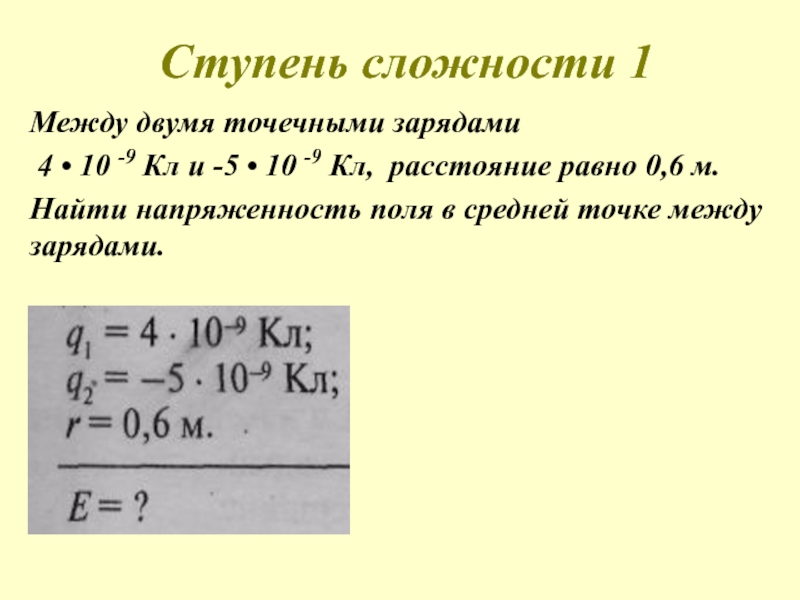 Расстояние между двумя точечными зарядами