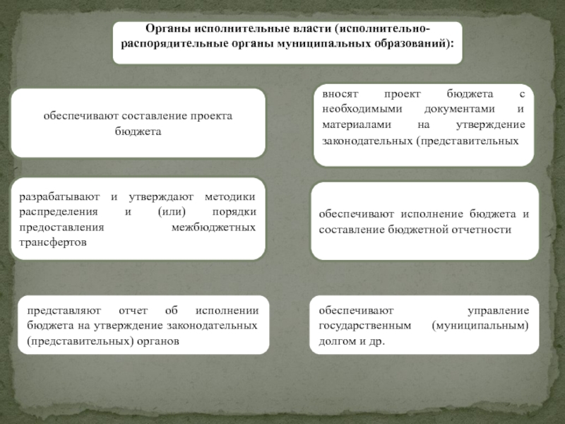 Представление проекта бюджета в представительный орган власти