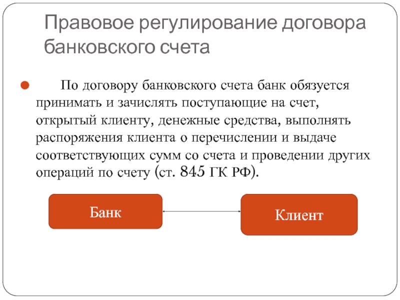 Договор банковского вклада и банковского счета презентация