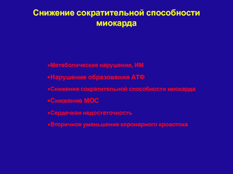 Нарушение сократительной способности миокарда