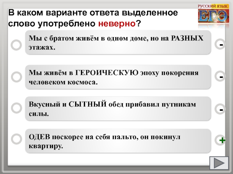 Ответы выделены. Текст человек покоряет космос ответы. Контроль 1 вариант неверно употреблено выделенное слово. Неверный вариант ответа. Пароним сытный обед.