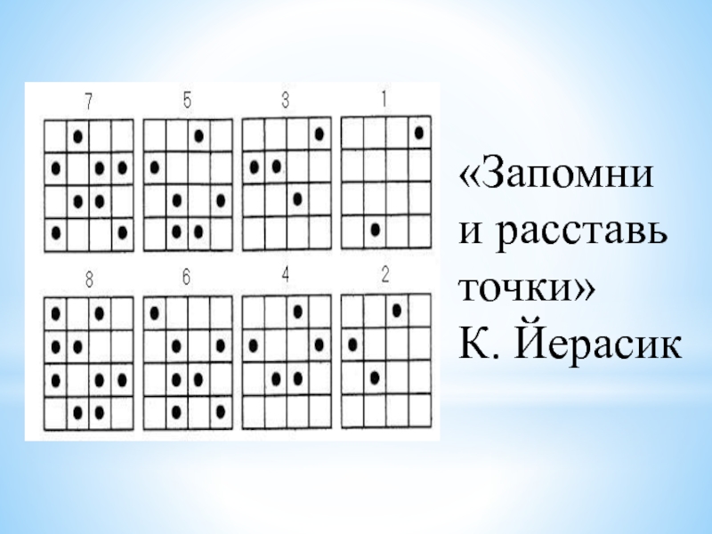 Методика запомни и расставь точки. Запомни и расставь точки. Запомни и расставь точки для дошкольников. «Запомни и расставь точки» р.с. Немова..