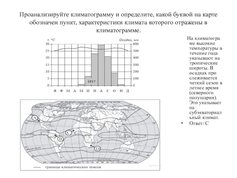 Какой буквой на рисунке обозначен северный тропик