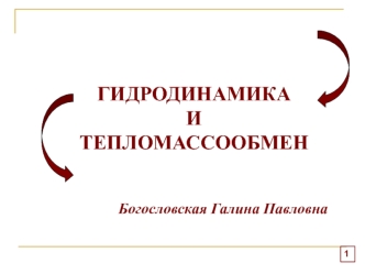 Гидродинамика и тепломассообмен