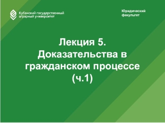 Доказательства в гражданском процессе (ч.1)