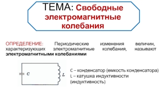 Свободные электромагнитные колебания