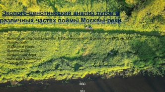 Эколого-ценотический анализ лугов в различных частях поймы Москвы-реки
