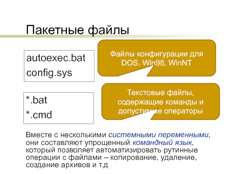 Пакетные командные файлы презентация