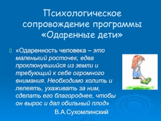 Психологическое сопровождение программы Одаренные дети