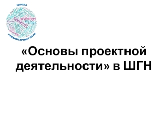 Основы проектной деятельности в ШГН