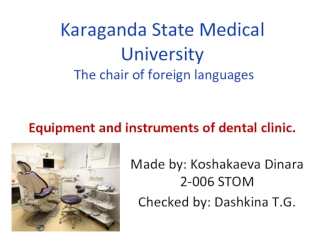 Equipment and instruments of dental clinic