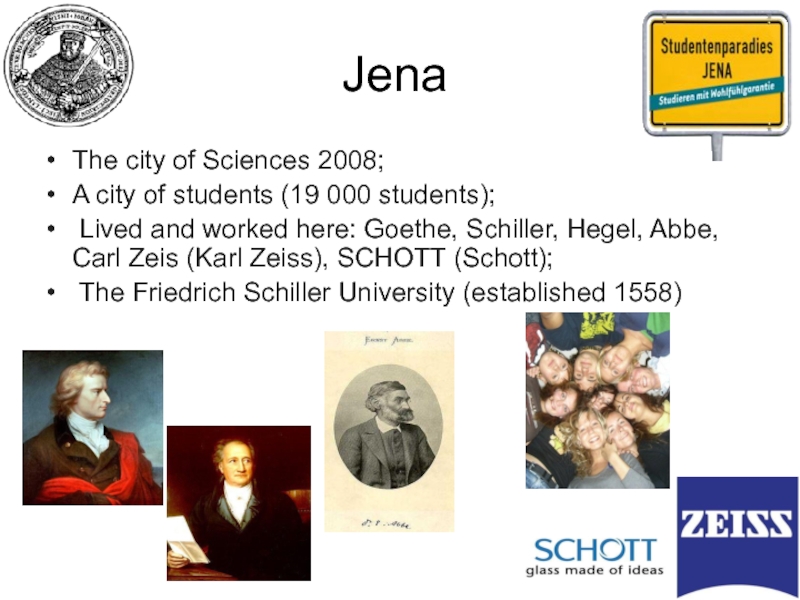 Jena The city of Sciences 2008;  A city of students (19