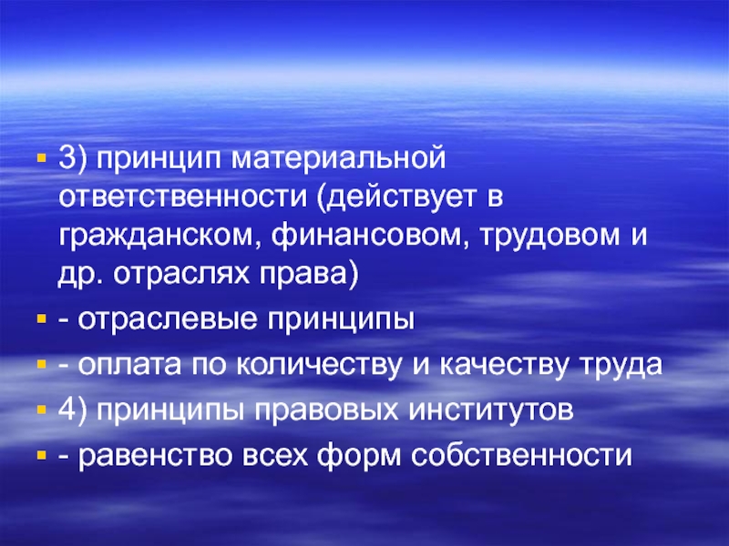 Материальный принцип. Принцип материальной ответственности. Принципы материального права. Обязанность действовать.